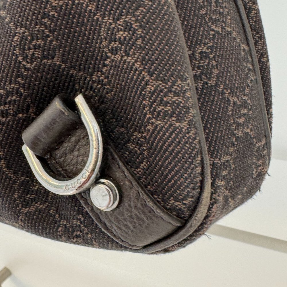 𝅺GUCCI Jackie GG monogram D-Ring hobo medium dark brown - Picture 5 of 10